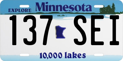 MN license plate 137SEI