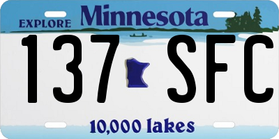 MN license plate 137SFC