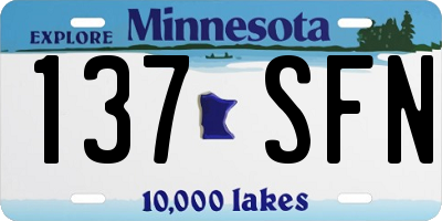 MN license plate 137SFN