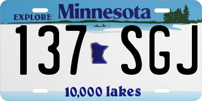 MN license plate 137SGJ