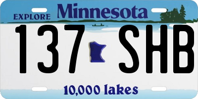 MN license plate 137SHB