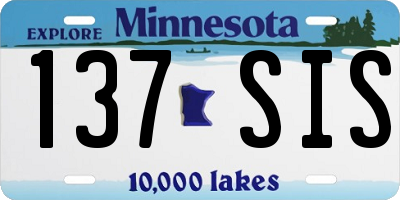 MN license plate 137SIS