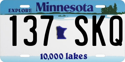 MN license plate 137SKQ