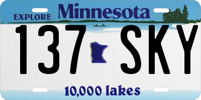 MN license plate 137SKY
