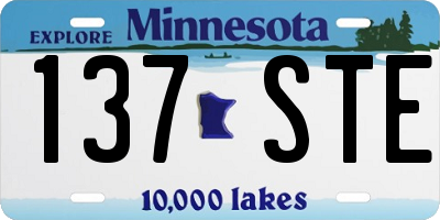 MN license plate 137STE