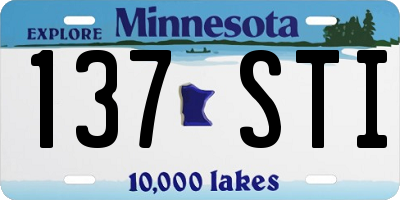 MN license plate 137STI