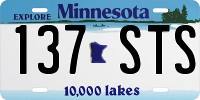 MN license plate 137STS