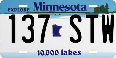 MN license plate 137STW