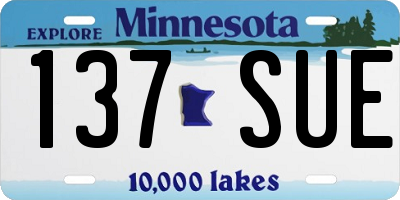 MN license plate 137SUE