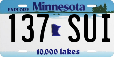 MN license plate 137SUI