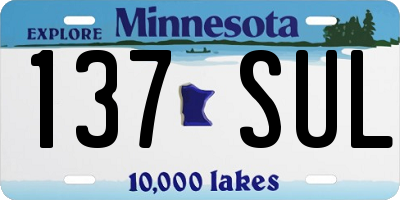 MN license plate 137SUL