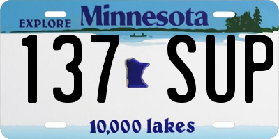 MN license plate 137SUP
