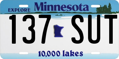 MN license plate 137SUT