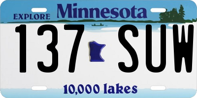 MN license plate 137SUW
