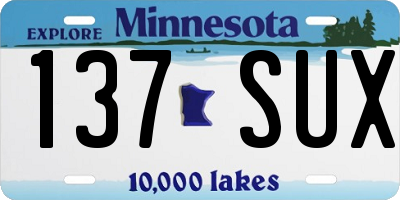 MN license plate 137SUX