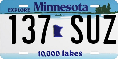 MN license plate 137SUZ