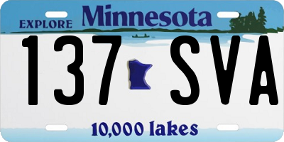 MN license plate 137SVA