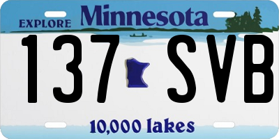 MN license plate 137SVB