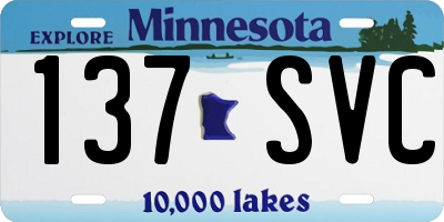 MN license plate 137SVC