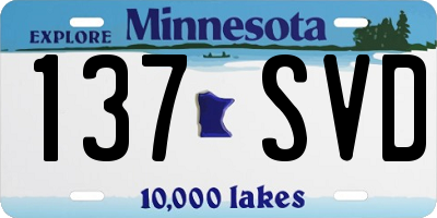 MN license plate 137SVD