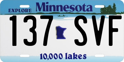 MN license plate 137SVF