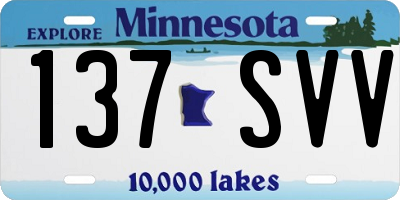 MN license plate 137SVV