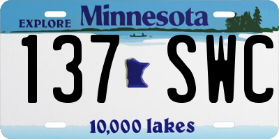 MN license plate 137SWC