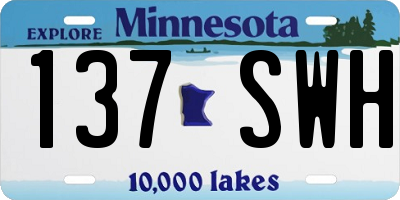 MN license plate 137SWH