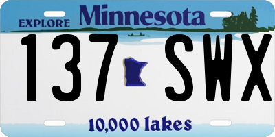 MN license plate 137SWX
