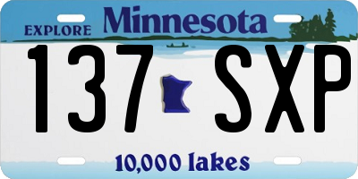 MN license plate 137SXP