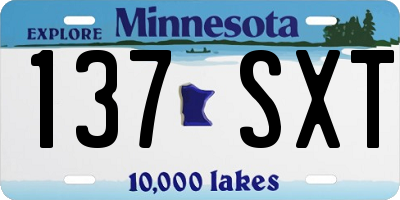 MN license plate 137SXT