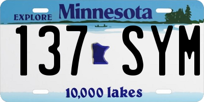 MN license plate 137SYM