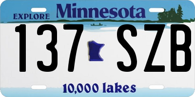 MN license plate 137SZB