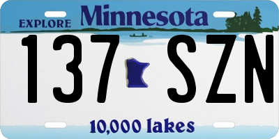 MN license plate 137SZN