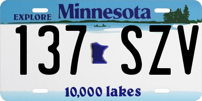 MN license plate 137SZV