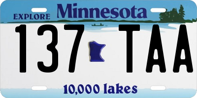 MN license plate 137TAA