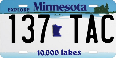 MN license plate 137TAC