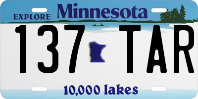 MN license plate 137TAR