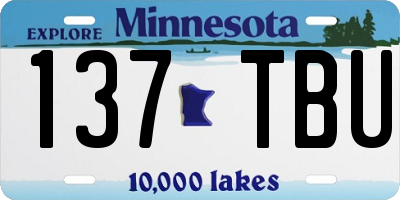 MN license plate 137TBU
