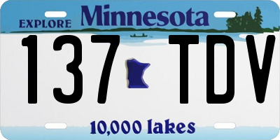 MN license plate 137TDV