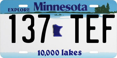 MN license plate 137TEF