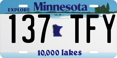 MN license plate 137TFY