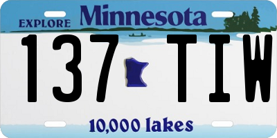 MN license plate 137TIW
