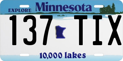 MN license plate 137TIX