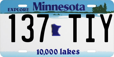 MN license plate 137TIY