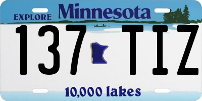 MN license plate 137TIZ