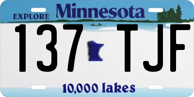 MN license plate 137TJF