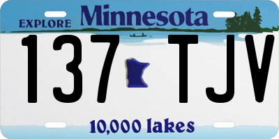 MN license plate 137TJV