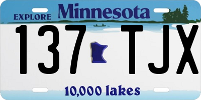 MN license plate 137TJX