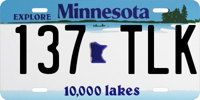 MN license plate 137TLK